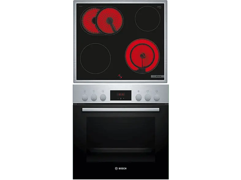 Bosch HEF133BS1 + NKN645GA2E, Herdset inkl. Kochfeld (Strahlungsheizung, A, 66 l)
