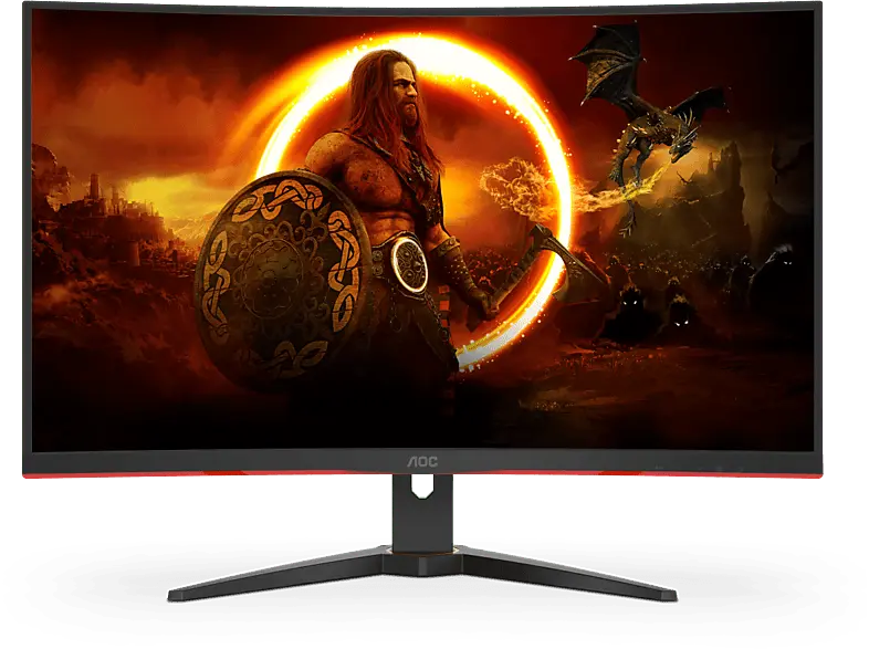 AOC C32G2ZE 31,5 Zoll Curved Gaming Monitor, Full-HD, 0,5 ms Reaktionszeit, 300 cd/m², 240 Hz, Schwarz