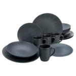 POCO Einrichtungsmarkt Altötting CreaTable Kombiservice Vesuvio Black schwarz Steinzeug 16 tlg.