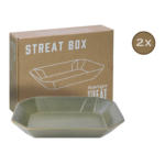 POCO Einrichtungsmarkt Wassertrüdingen CreaTable Servierset Streat Box grün Steinzeug B/T: ca. 17x22 cm