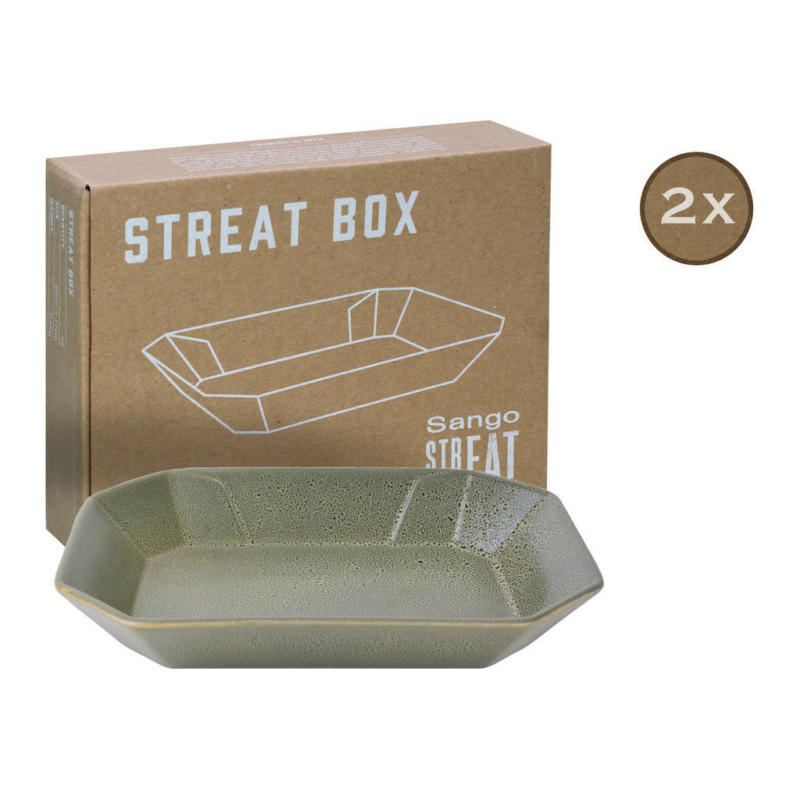 CreaTable Servierset Streat Box grün Steinzeug B/T: ca. 17x22 cm
