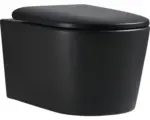 Hornbach Wandtiefspülklosett-Set Jungborn One spülrandlos mit Turbo Flush Spültechnologie schwarz matt mit WC-Sitz