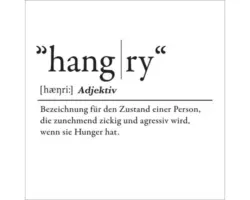 Glasbild Hangry 20x20 cm