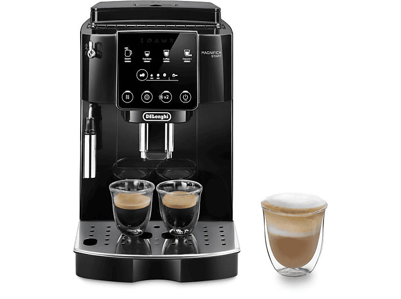 DE LONGHI ECAM 220.21 B Magnifica Start Kaffeevollautomat (Schwarz, Flüster-Kegelmahlwerk, 15 bar)