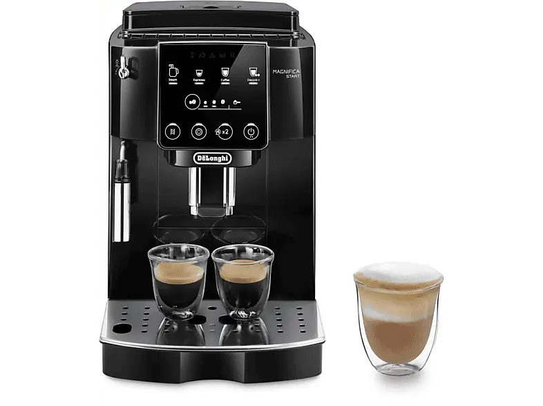 DE LONGHI ECAM 220.21 B Magnifica Start Kaffeevollautomat (Schwarz, Flüster-Kegelmahlwerk, 15 bar)