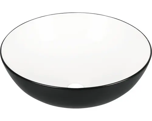 Aufsatzwaschbecken Duo rund 39,5 cm schwarz weiß