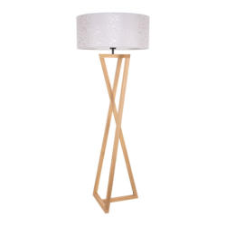 Lampada a stelo Eco Line, materiale misto, quercia