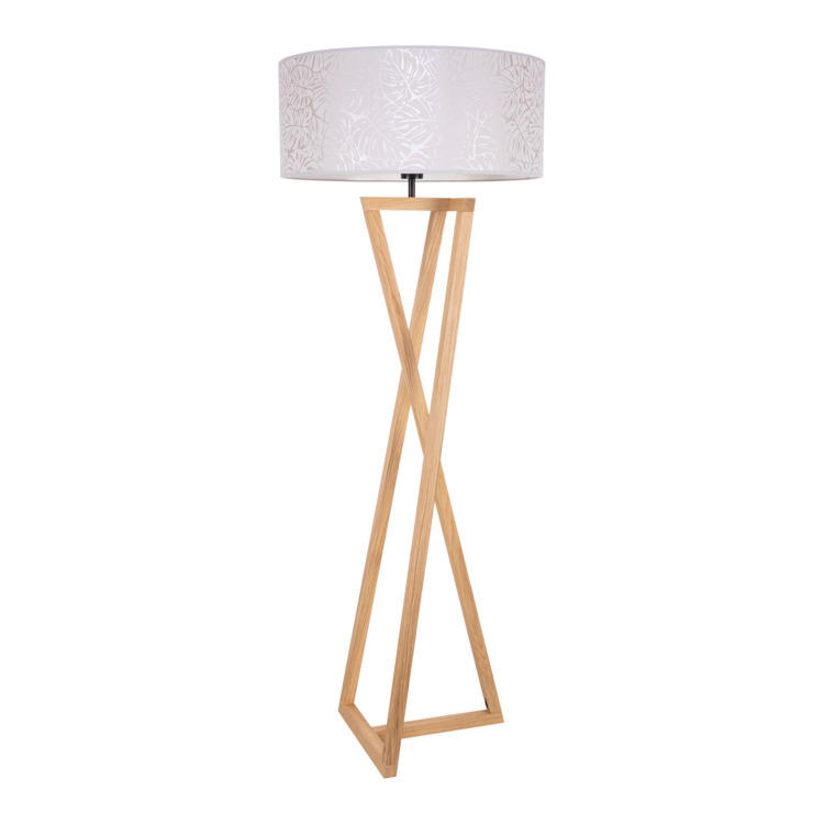 Lampada a stelo Eco Line, materiale misto, quercia