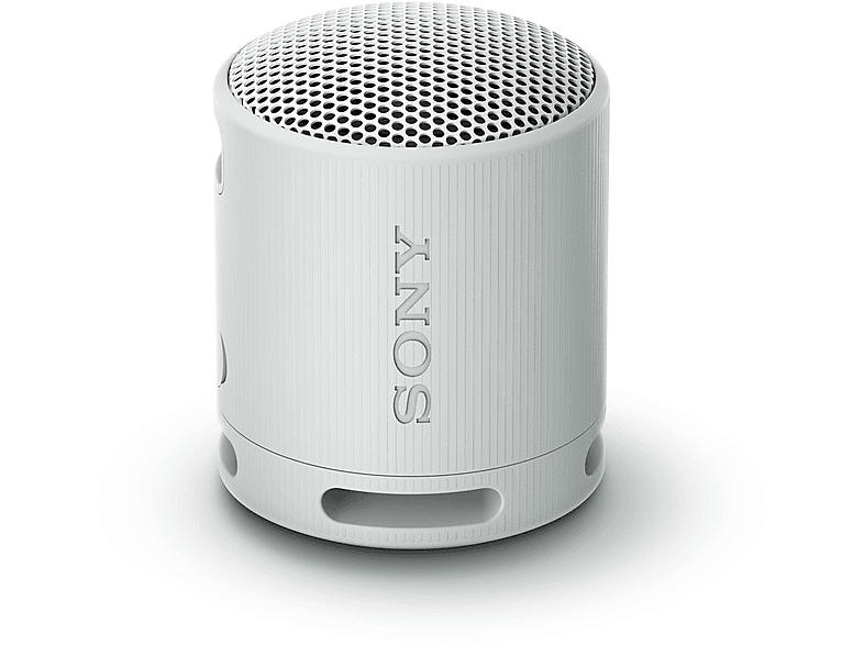 Sony SRS-XB100 - kabelloser, tragbarer Bluetooth-Lautsprecher, robust, wasserfest und staubdicht gemäß IP67, 16 Stunden Akkuleistung, Eco, Hellgrau; Bluetooth Lautsprecher