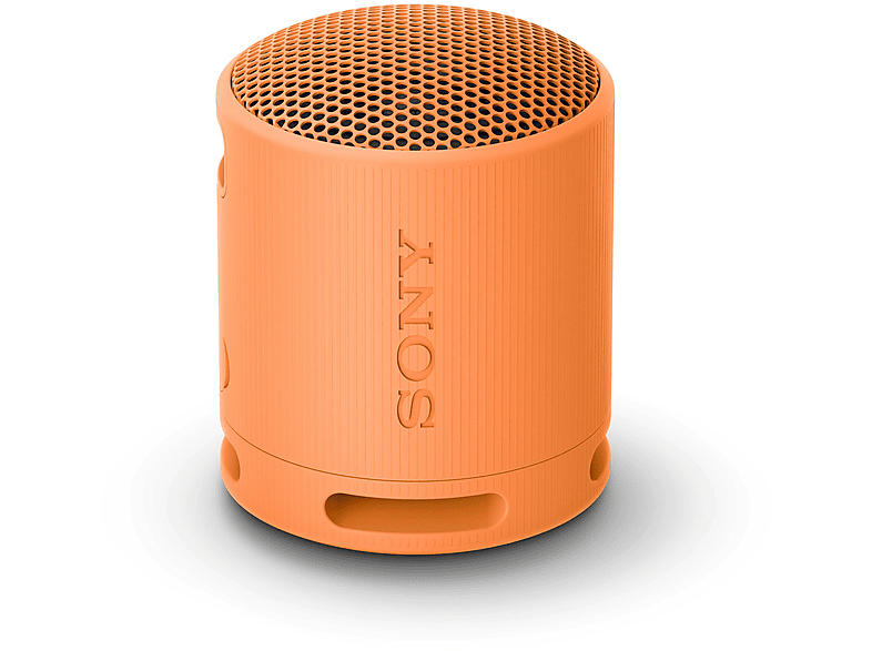 Sony SRS-XB100 - kabelloser, tragbarer Bluetooth-Lautsprecher, robust, wasserfest und staubdicht gemäß IP67, 16 Stunden Akkuleistung, Eco, Orange; Bluetooth Lautsprecher