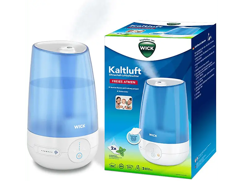 Wick WUL 565E4 Kaltluft Ultraschall-Luftbefeuchter Weiß (Raumgröße: 35 m²)