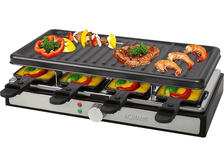 Bomann RG 6039 CB Raclette (in Schwarz, für 8 Personen, 1400 Watt)