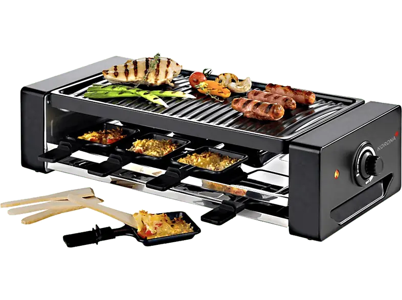 Korona 45070 Raclette (in Schwarz, für 8 Personen, 1300 Watt)