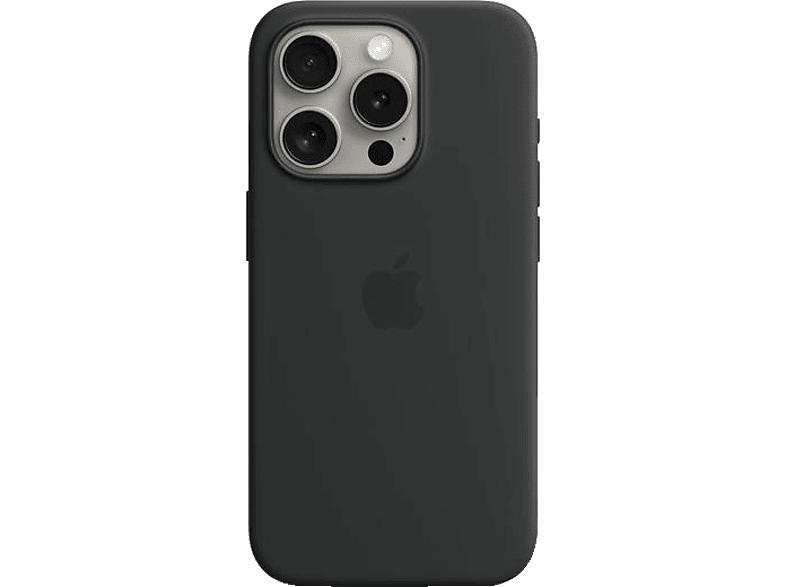 Apple Silikon Case mit MagSafe Backcover, für Apple iPhone 15 Pro, Black; Schutzhülle
