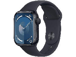 Apple Watch Series 9 GPS 41mm Aluminiumgehäuse, Sportarmband M/L, Mitternacht; Smartwatch