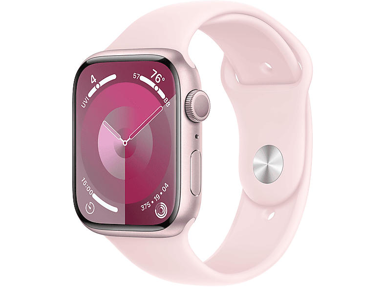 Apple Watch Series 9 GPS 45mm Aluminiumgehäuse, Sportarmband S/M, Rosé; Smartwatch