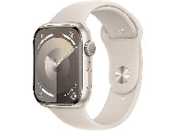 Apple Watch Series 9 GPS 45mm Aluminiumgehäuse, Sportarmband M/L, Polarstern; Smartwatch