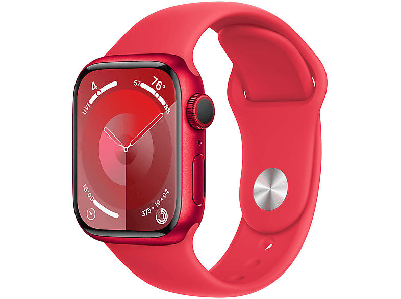 Apple Watch Series 9 GPS 41mm Aluminiumgehäuse, Sportarmband M/L, (PRODUCT)RED; Smartwatch