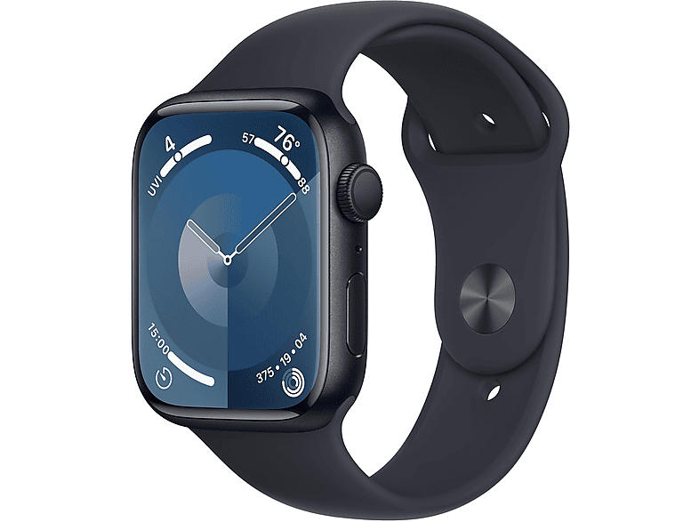 Apple Watch Series 9 GPS 45mm Aluminiumgehäuse, Sportarmband M/L, Mitternacht; Smartwatch