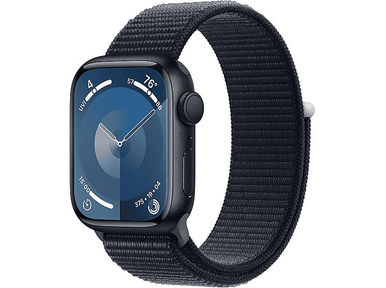 Apple Watch Series 9 GPS 41mm Aluminiumgehäuse, Sport Loop, Mitternacht; Smartwatch