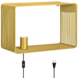 HOMCOM Wandleuchte gold Eisen B/H/T: ca. 15,4x25,2x40,5 cm