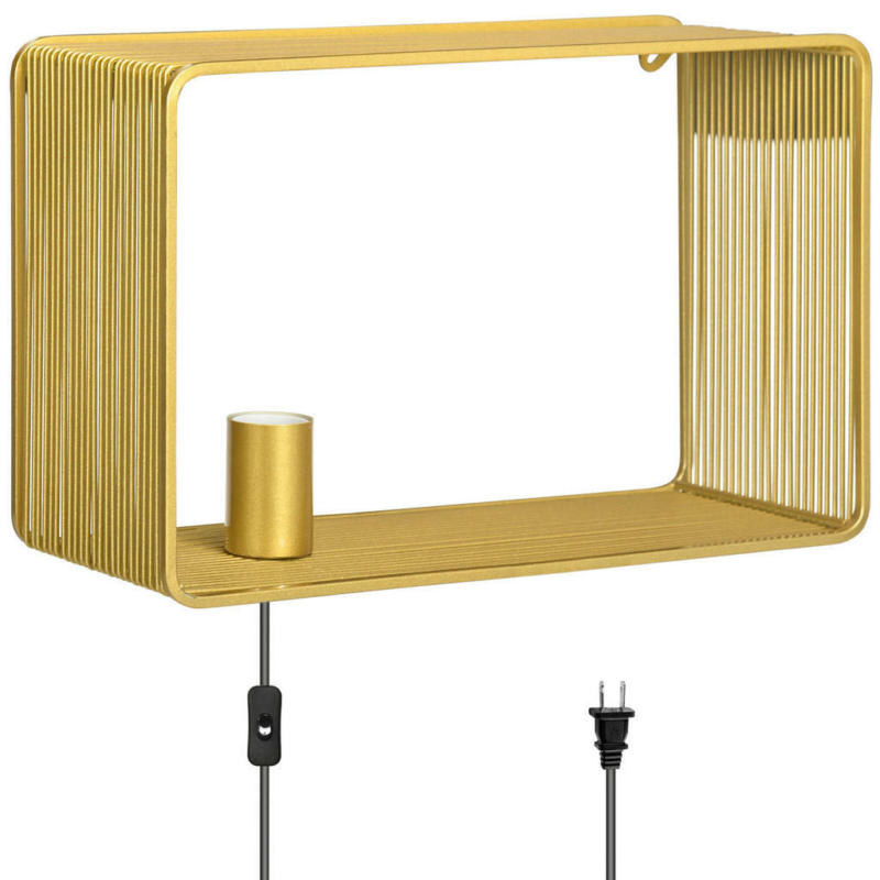 HOMCOM Wandleuchte gold Eisen B/H/T: ca. 15,4x25,2x40,5 cm