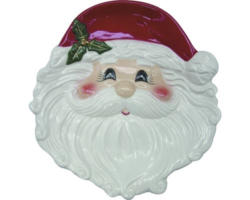 Dekoteller Weihnachtsmann Lafiora 24,5 x 23,5 cm weiß rot
