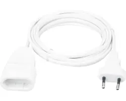 Verlängerungskabel 2 x 0,75 mm² H03VVH2-F, 5 m weiß