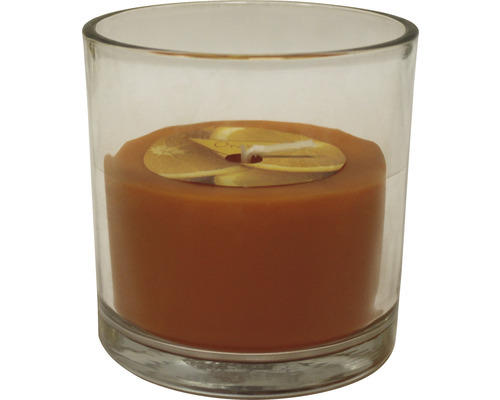 Duftkerzenglas 10 x 10 cm orange