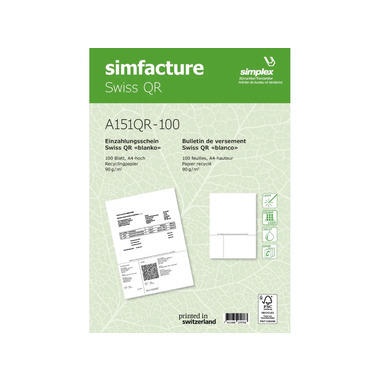 SIMPLEX Simfacture Swiss QR Recycling, 100 Blatt