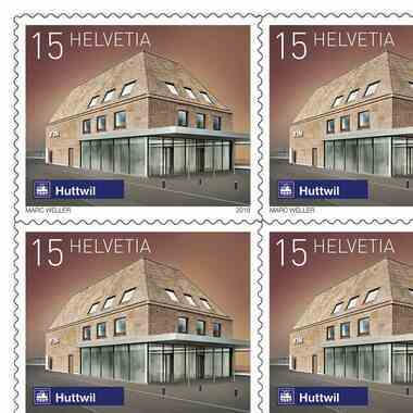 Briefmarken CHF 0.15 «Huttwil», Bogen mit 10 Marken