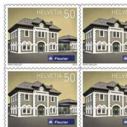 Timbres CHF 0.50 «Fleurier NE», Feuille de 10 timbres