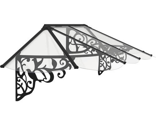 PALRAM-Canopia Vordach Lily XL 268x88x70 cm Aluminium schwarz Bedachung Polycarbonat klar