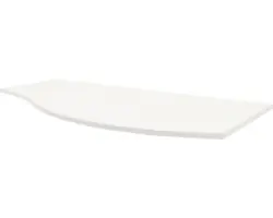 Waschtischplatte Baden Haus Vague 104x51x1,6 cm weiß glanz für Waschtisch rechts