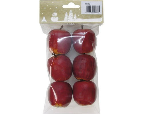 Deko-Äpfel 6 Stk. rot-gelb