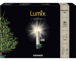 6er-Set kabellose LED Weihnachtsbaumkerzen Erweiterungs-Set Krinner Lumix Superlight Mini cashmer Lichterfarbe warmweiß inkl. Timerfunktion und Batterie