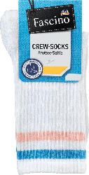 Fascino Crew Socken mit Ringeln, weiß & apricot, Gr. 35-38