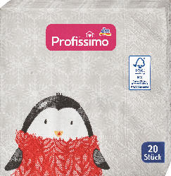 Profissimo Cocktailservietten "Pinguin mit Muster" (25x25 cm)