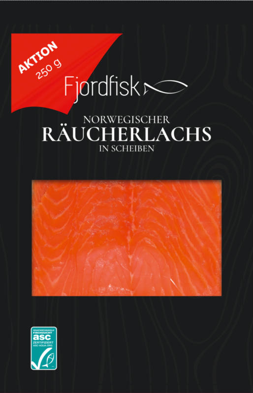 Fjordfisk Räucherlachs, in Scheiben, Norwegen, 250 g