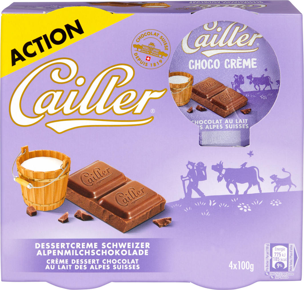 CAILLER Chocolat au lait des Alpes Suisse 100g