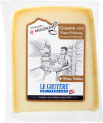 Formaggio Gruyère AOP Vieux-Fribourg Fromagerie Moléson, stagionato 15 mesi, ca. 225 g, per 100 g