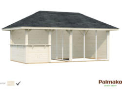 Gartenhaus Palmako Bianca 16,6 m² Set 5 inkl. seitl. Anbau 588 x 300 cm tauchgrundiert