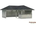 Hornbach Pavillon Palmako Bianca 24,9 m² Set 2 588 x 588 cm grau tauchgrundiert
