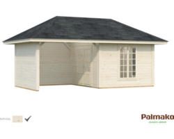 Gartenhaus Palmako Bianca 16,6 m² Set 9 inkl. seitl. Anbau 588 x 300 cm natur