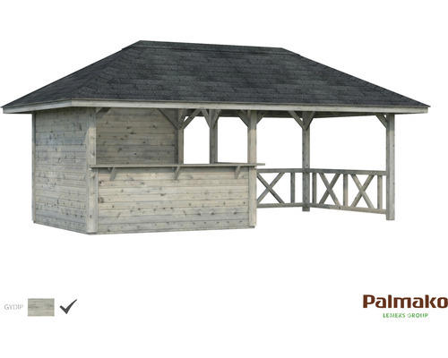 Pavillon Palmako Bianca 16,6 m² Set 3 588 x 300 cm grau tauchgrundiert