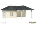 Hornbach Gartenhaus Palmako Bianca 24,9 m² Set 5 inkl. seitl. Anbau 588 x 588 cm tauchgrundiert