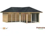 Hornbach Gartenhaus Palmako Bianca 24,9 m² Set 4 588 x 588 cm braun tauchgrundiert