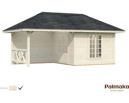 Gartenhaus Palmako Bianca 16,6 m² Set 8 inkl. seitl. Anbau 588 x 300 cm natur