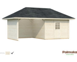 Gartenhaus Palmako Bianca 16,6 m² Set 11 inkl. seitl. Anbau 588 x 300 cm natur