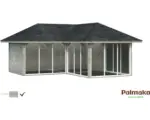 Hornbach Gartenhaus Palmako Bianca 24,9 m² Set 4 588 x 588 cm grau tauchgrundiert